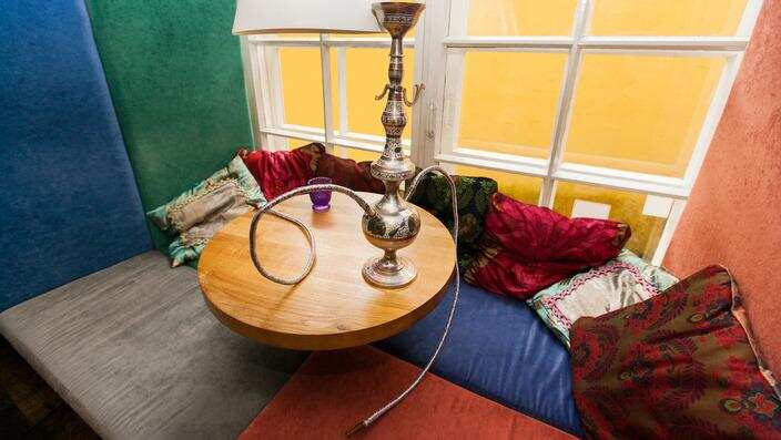 Shisha on table in restaurant