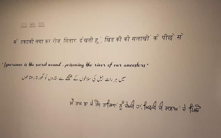 Poetry in Punjabi, Hindi, Urdu and English are showcased in this exhibition