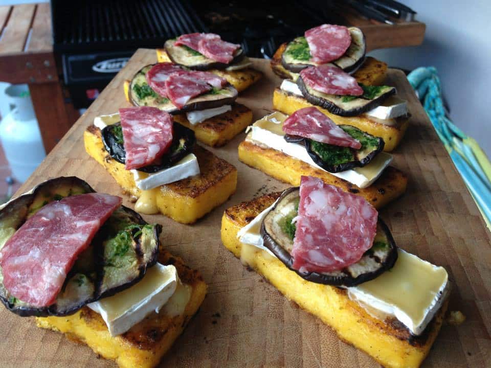 Polenta and salami