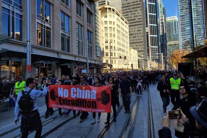A demonstration in Sydney on Sunday.