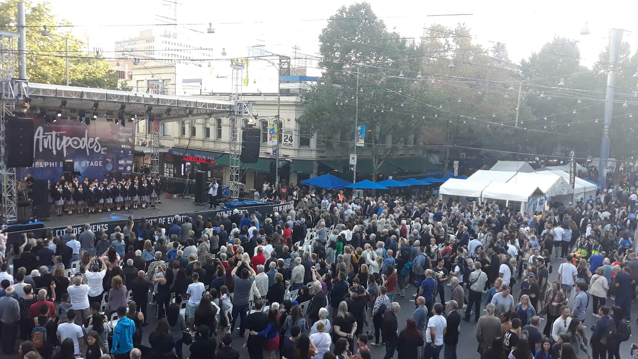 Festival crowd in Melbourne's Greek Festival