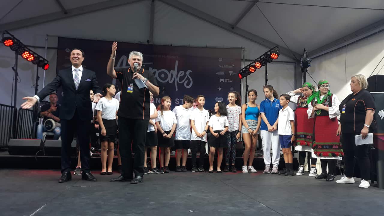 GOCMV President Vasilis Papastergiadis and SBS Greek Radio Senior Producer Alexandros Logothetis