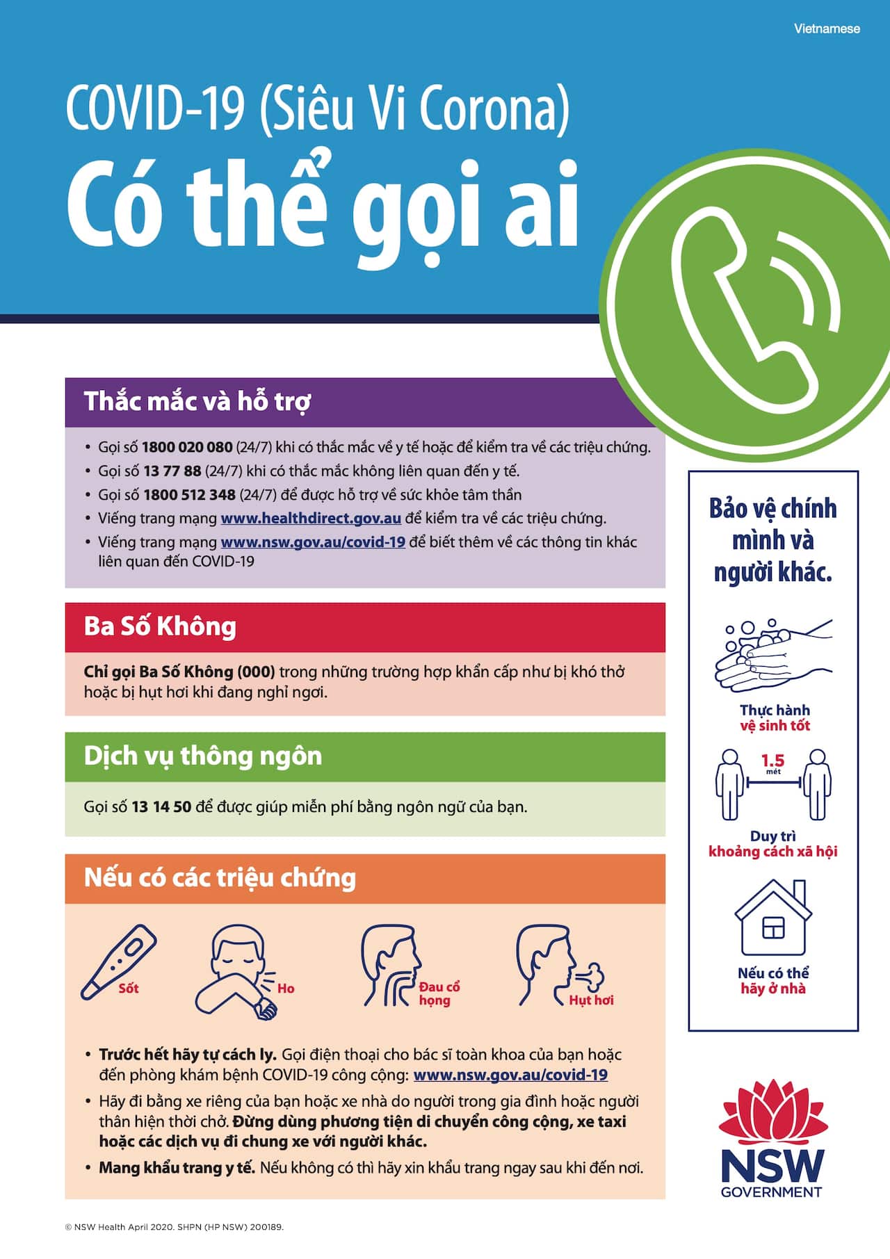 NSW Health’s Vietnamese COVID-19 poster.