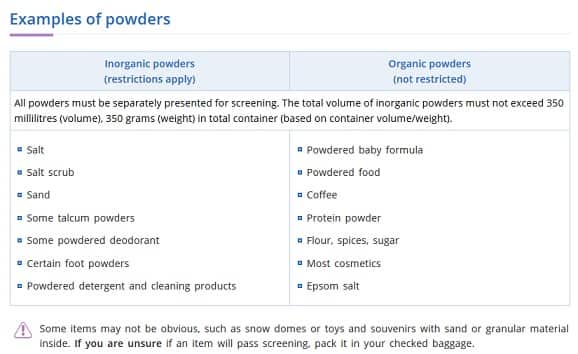 Baggage restrictions