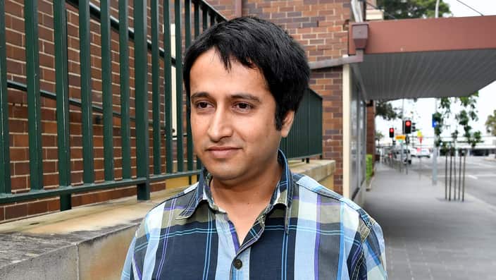 Prakash Paudyal arrives at Manly Local Court in Sydney.