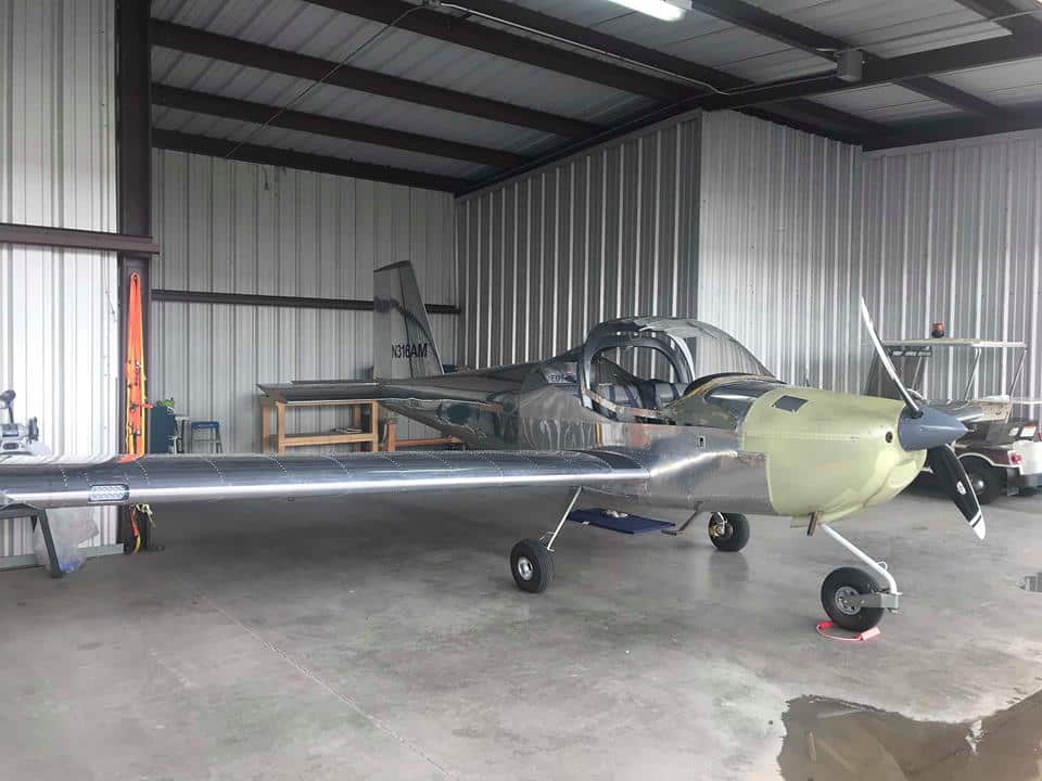 Pramod Regmi's aircraft at a hanger