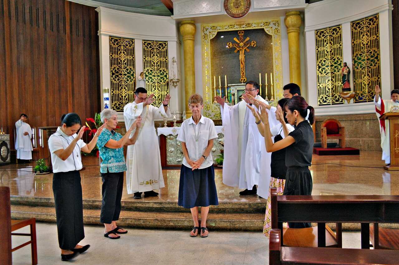 Sr Patricia Fox being prayedover