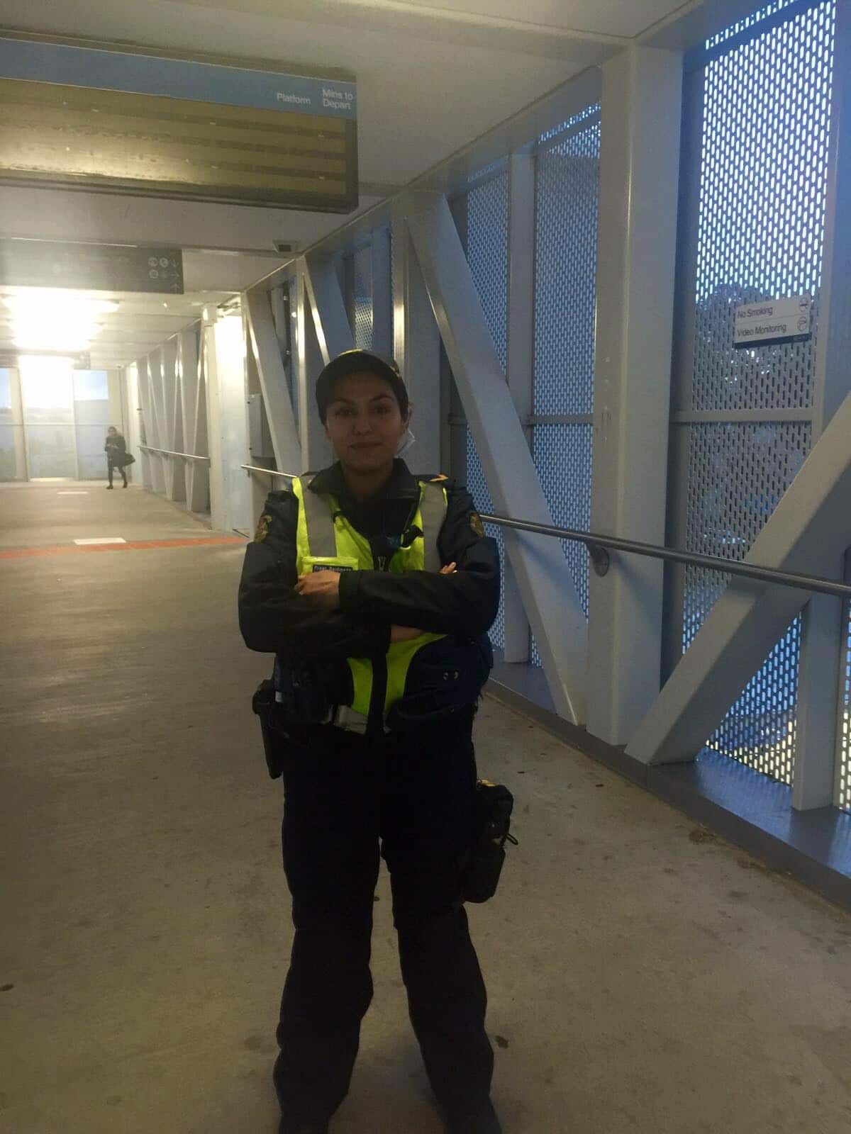 PSO Preet Baidmaan, at her assigned railway station in Victoria