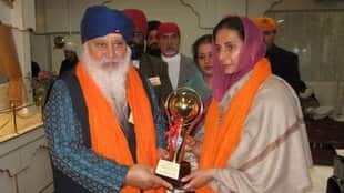 Minister Preneet Kaur at Blackburn Gurudwara Sahib, participating in a ceremony to remember Pooran Singh                      