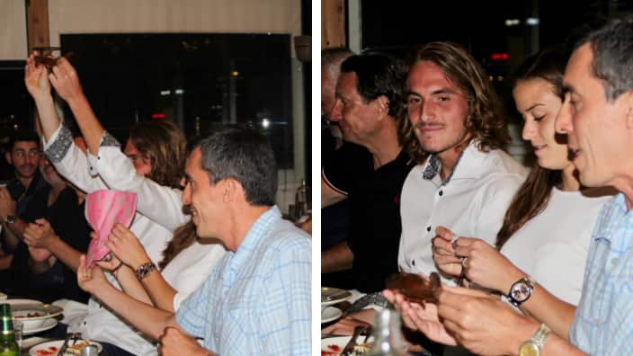 Ο κ. Μιχαλόπουλος, δώρισε στους αθλητές χειροτεχνήματα από το πρόσφατο ταξίδι του στα Solomon Islands (SBS Greek/Argyro Vourdoumpa)