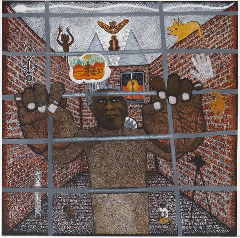 Trevor Nickolls (Ngarrindjeri people), Deaths in custody, 1990, © Trevor Nickolls/Copyright Agency