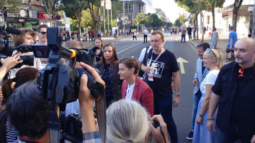 Beogradskom Prajdu prisustvovala je i premijerka Srbije Ana Brnabić, Foto: VOA