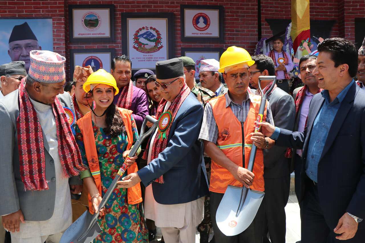 Prime Minister KP Oli launching employment program
