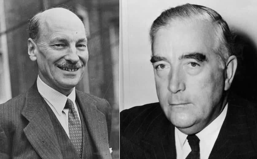 Clement Attlee, Primo Ministro britannico dal '45 al '51, e Robert Menzies, capo del governo federale australiano dal '49 al '66