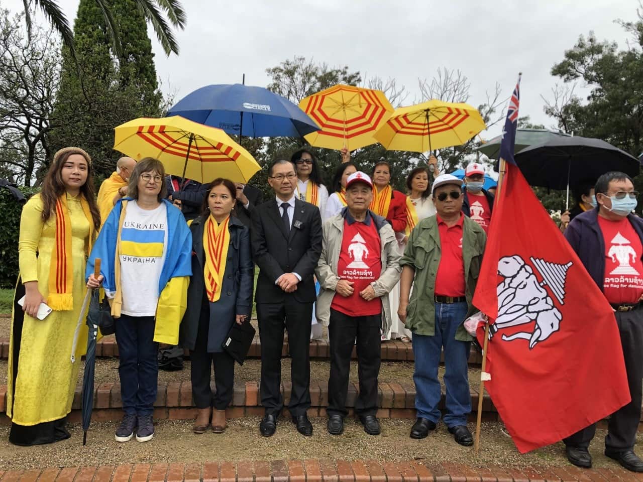 Members of the Vietnamese, Laotian and Ukranian communities at the event in Cabravale Park, NSW. 
