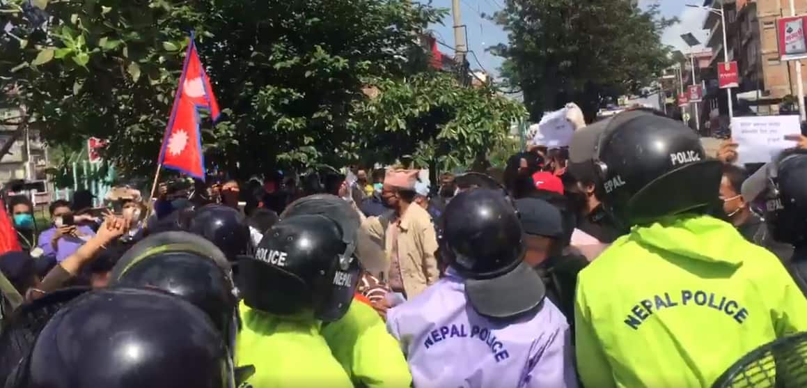 Protesters calling for justice over caste based killings of Dalit men and a teenage girl in Nepal