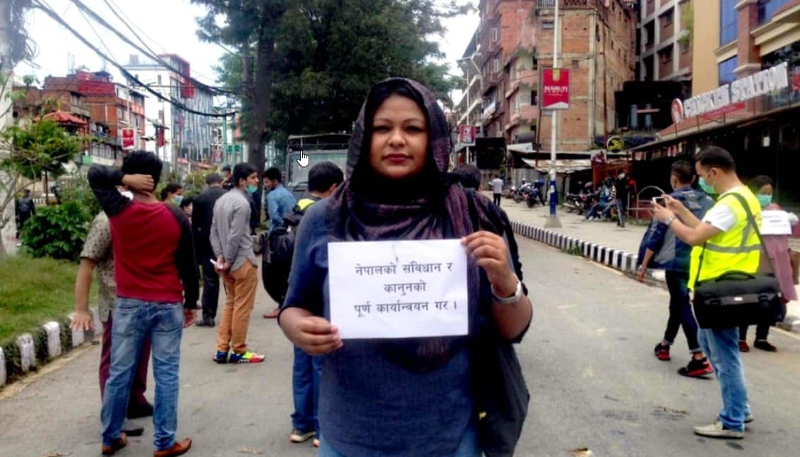 Protesters calling for justice over caste based killings of Dalit men and a teenage girl in Nepal