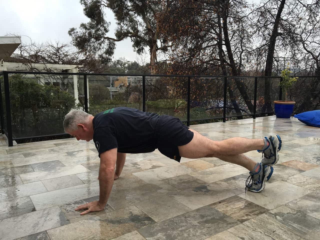 Brig Bill Sowry, completing 1000 pushups on the fourth day of his new PUFF challenge
