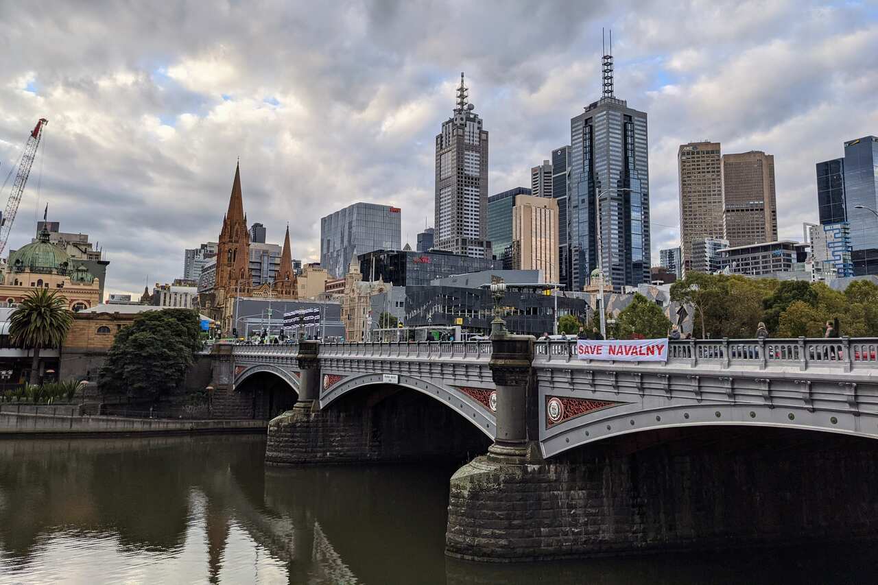 Protests in support of Alexei Navalny in Melbourne