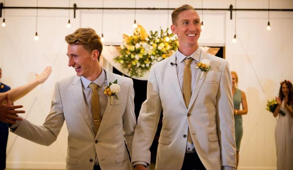 Craig Burns, left, and Luke Sullivan were among the first same-sex couples to be married in Australia.