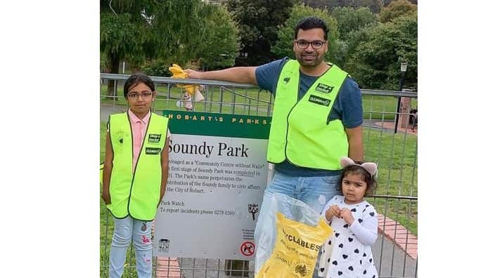 Hobart Nurse Qasim Mehmood with his children.
