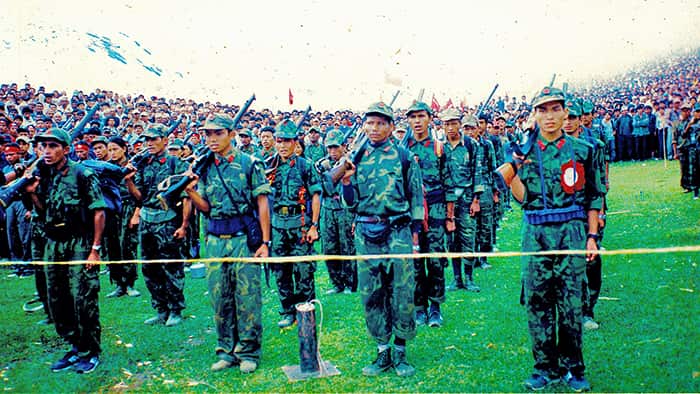 Maoist cadres at a training camp