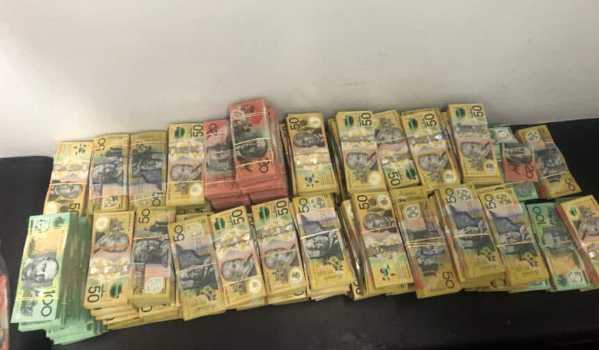 پول نقد ضبط شده توسط پولیس کوینزلند