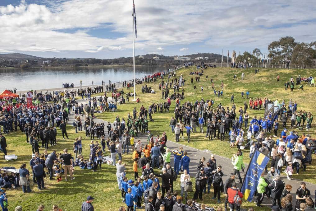 Teams congregate in Parks for the opening of the 2019 Kanga Cup.