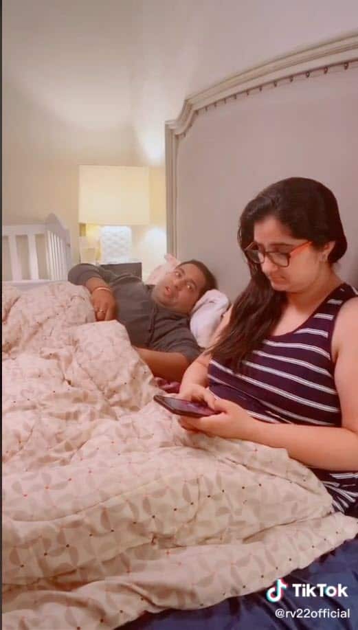 Rahi Verma with his wife, Tanya Mahajan, in an early "fun" video on TikTok.