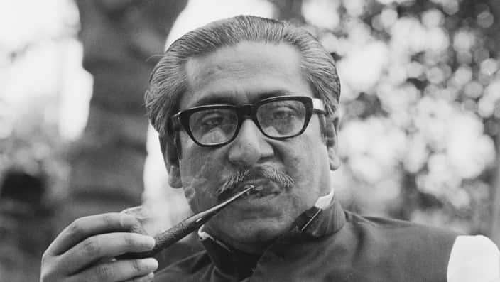 Sheikh Mujibur Rahman (1920 - 1975), the founding leader of Bangladesh.