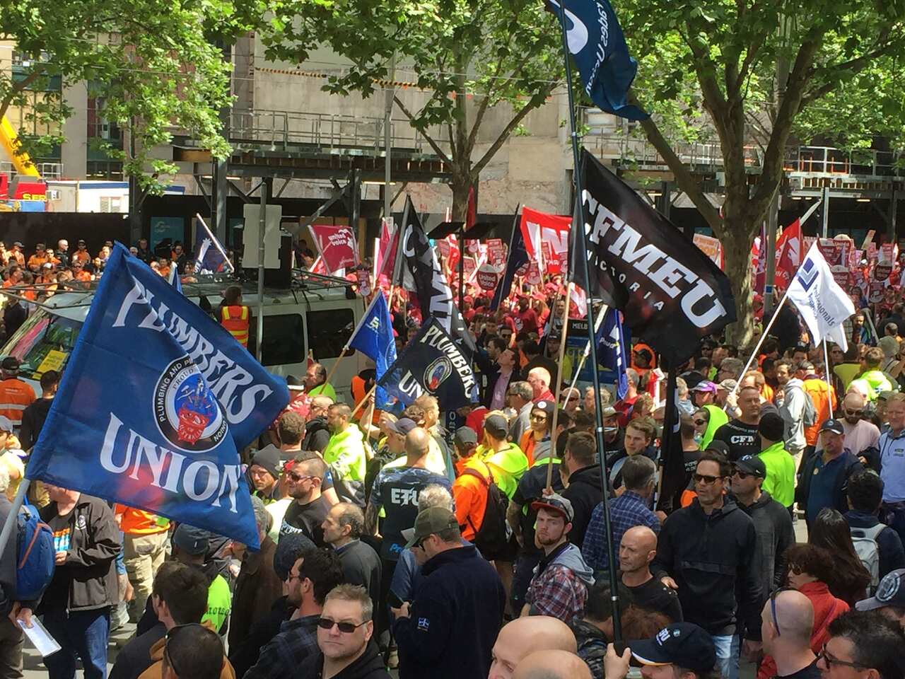 Union protest in melbourne
