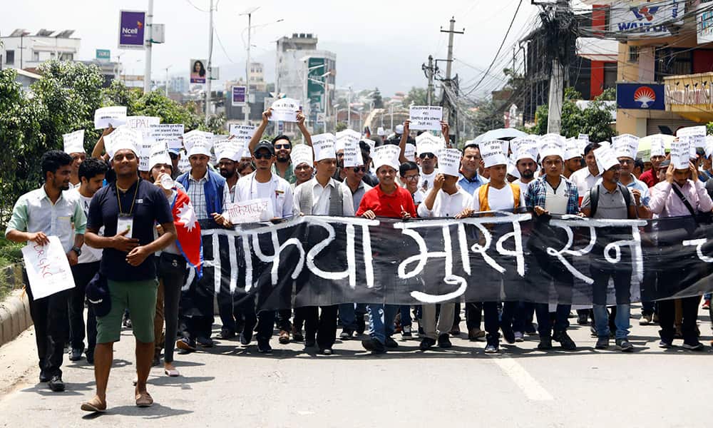 Rally held in support of Dr Govinda KC and his hunger strike against government action on medical education.