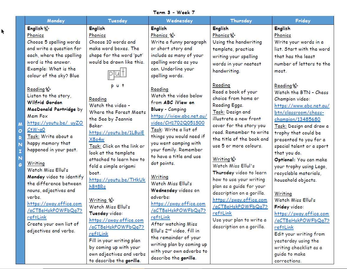 online learning worksheet for Year 1 student.