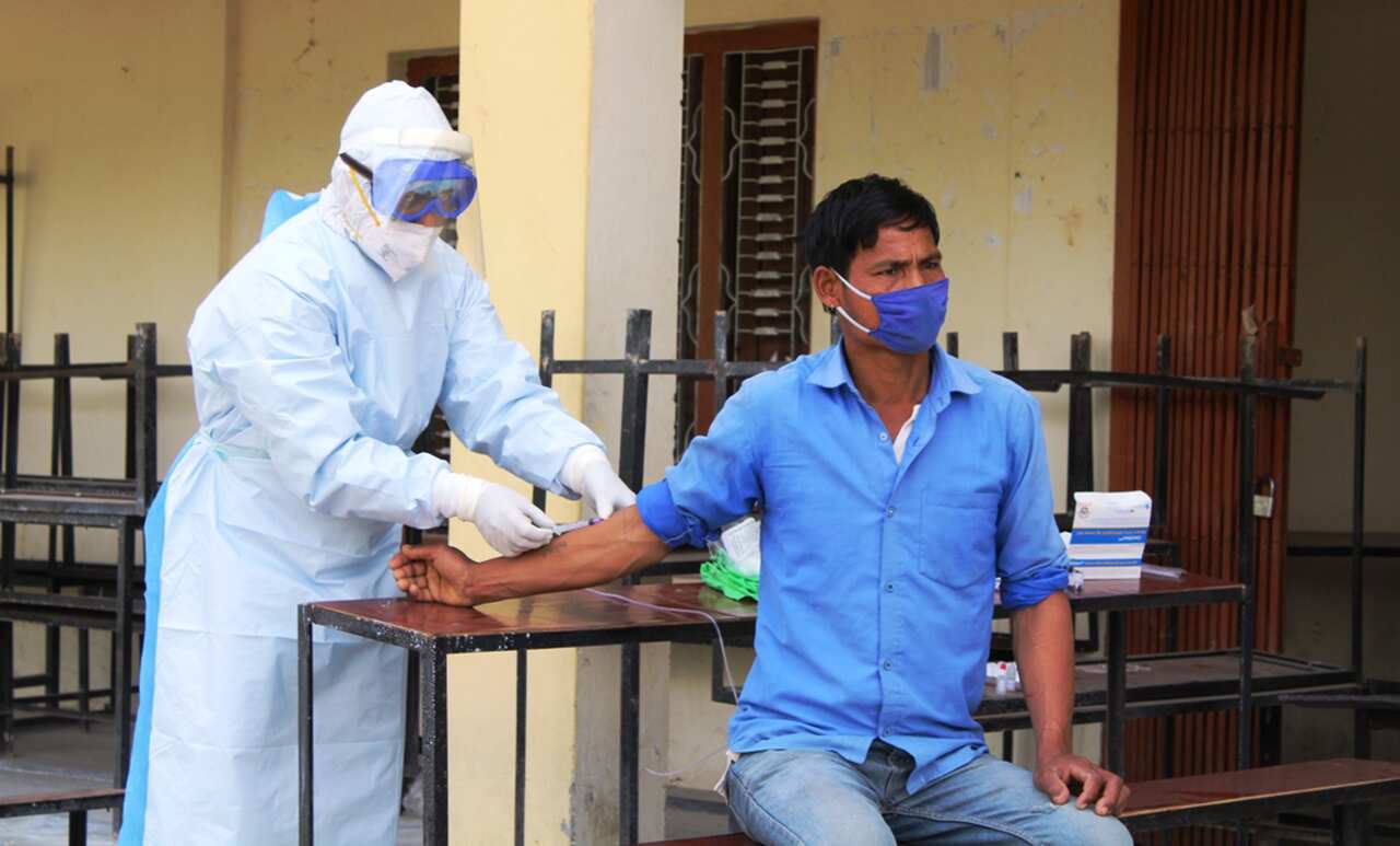 coronavirus rapid testing in Kanchanpur, Nepal.