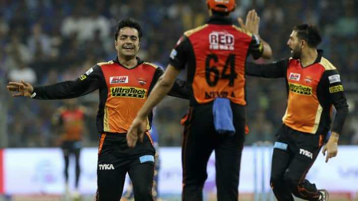 Sunrisers Hyderabad's Rashid Khan celebrates
