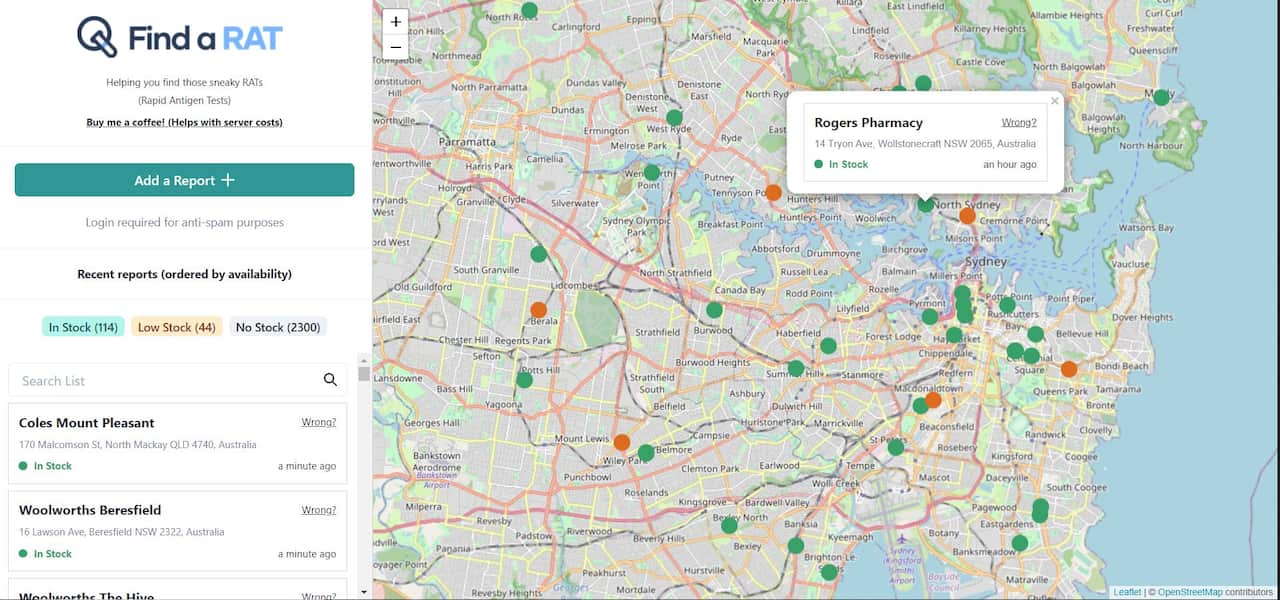 來自Find a RAT網頁