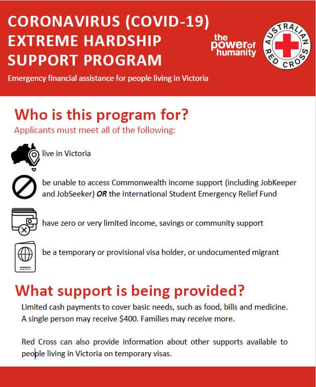 Eligibility criteria laid out by Red Cross for this cash payment