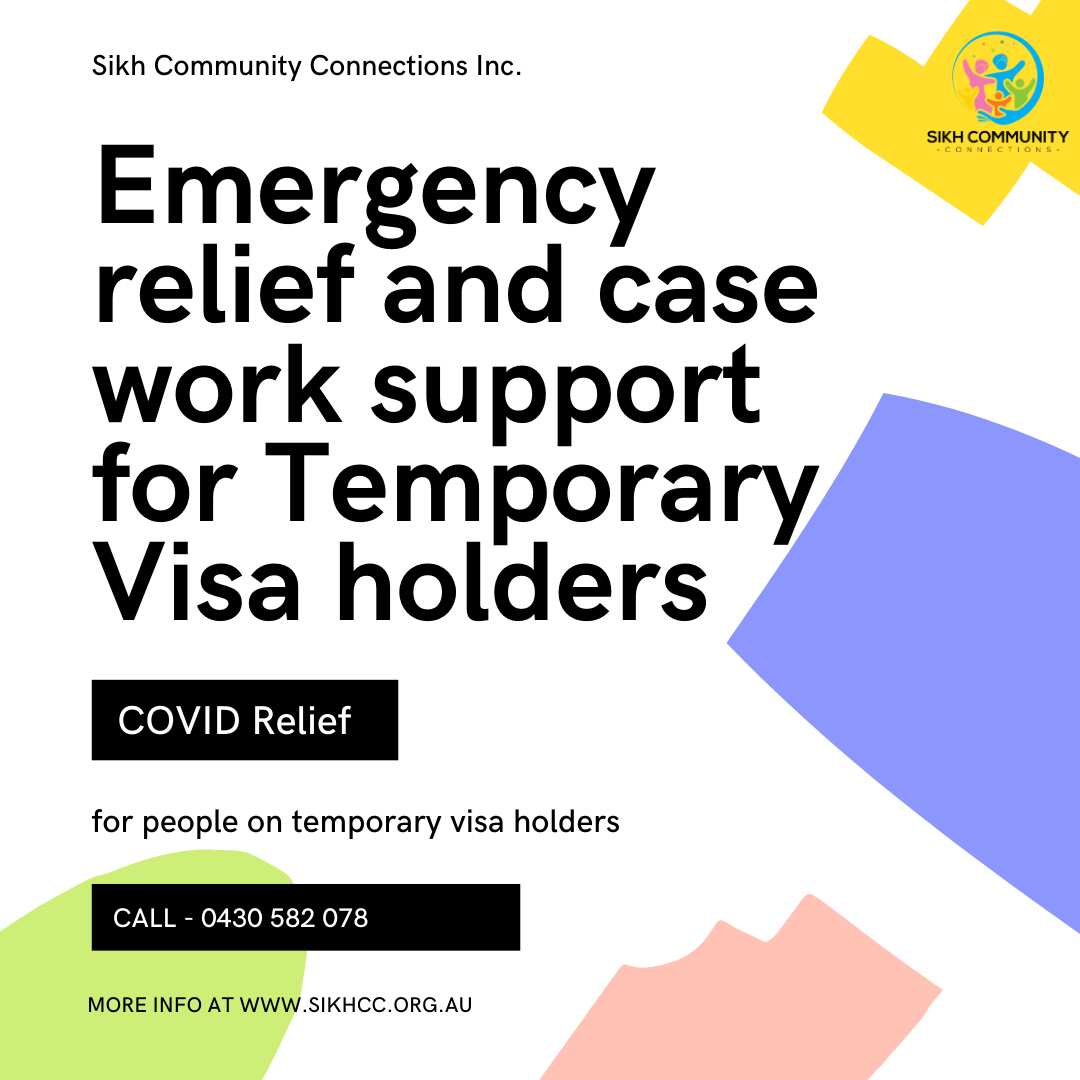 Financial assistance for temporary visa holders available through Red Cross and its partner organisations like Sikh Community Connections