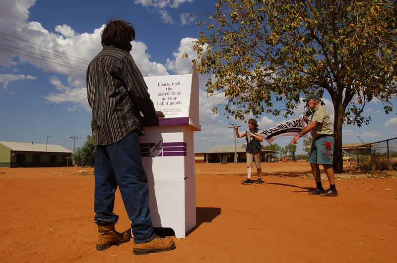 Remote polling centres in Australia.