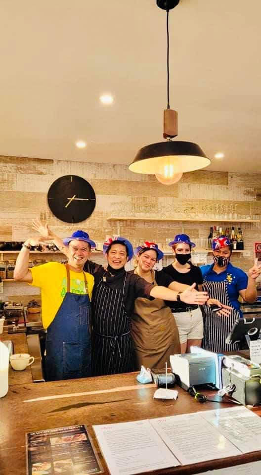 Australia Day celebration at S&AJ cafe and restaurant in Young, NSWn 