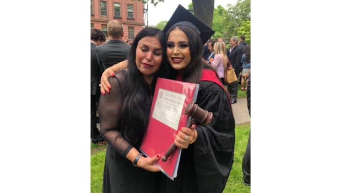 Rez Gardi with her mother