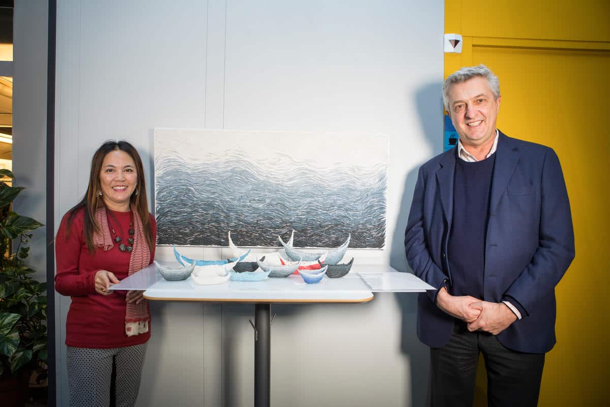 Switzerland. Presentation of art work Boat People's Horizon to UNHCR