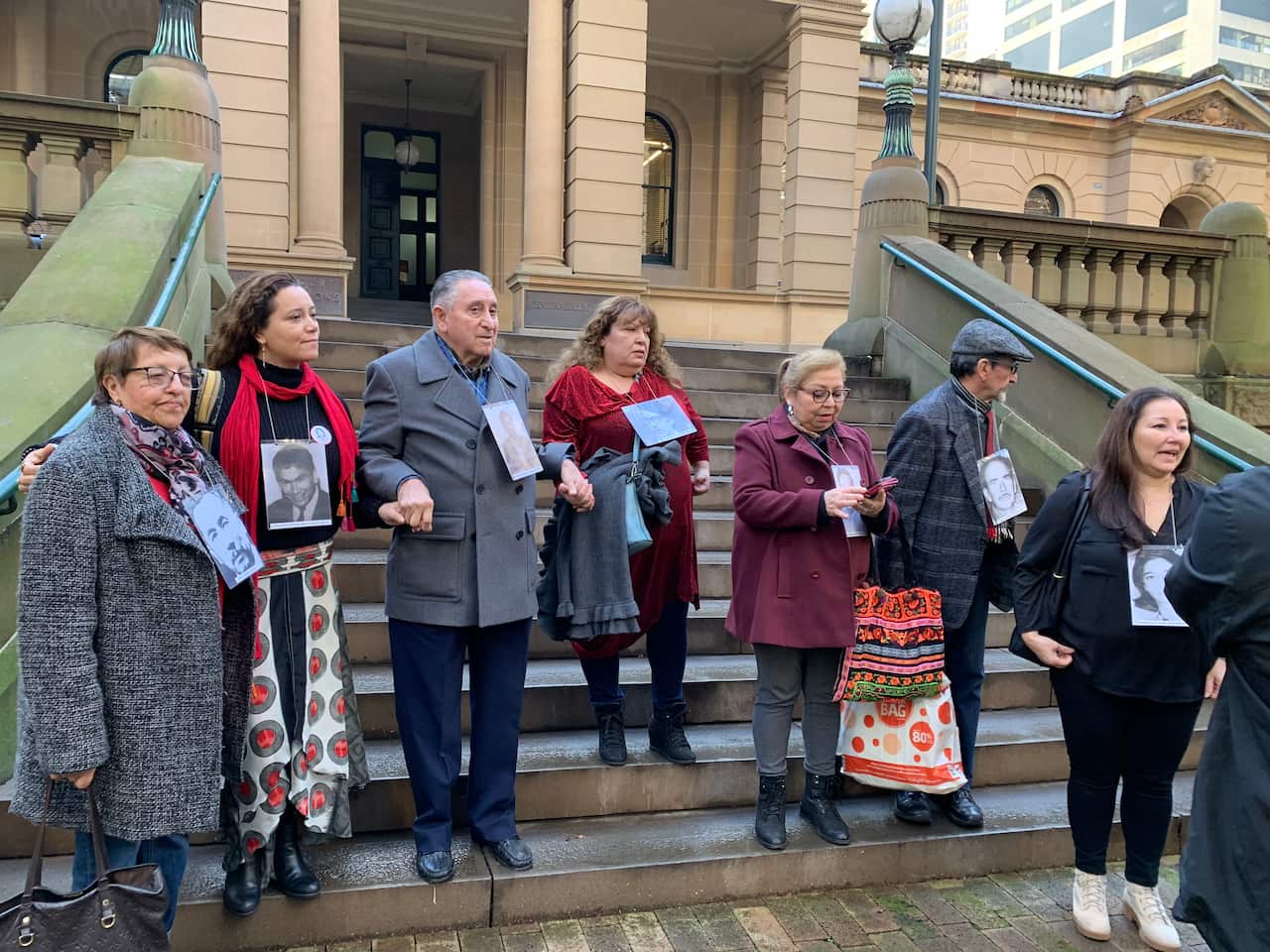 Members of the National Campaign for Truth and Justice in Chile that attended the court.