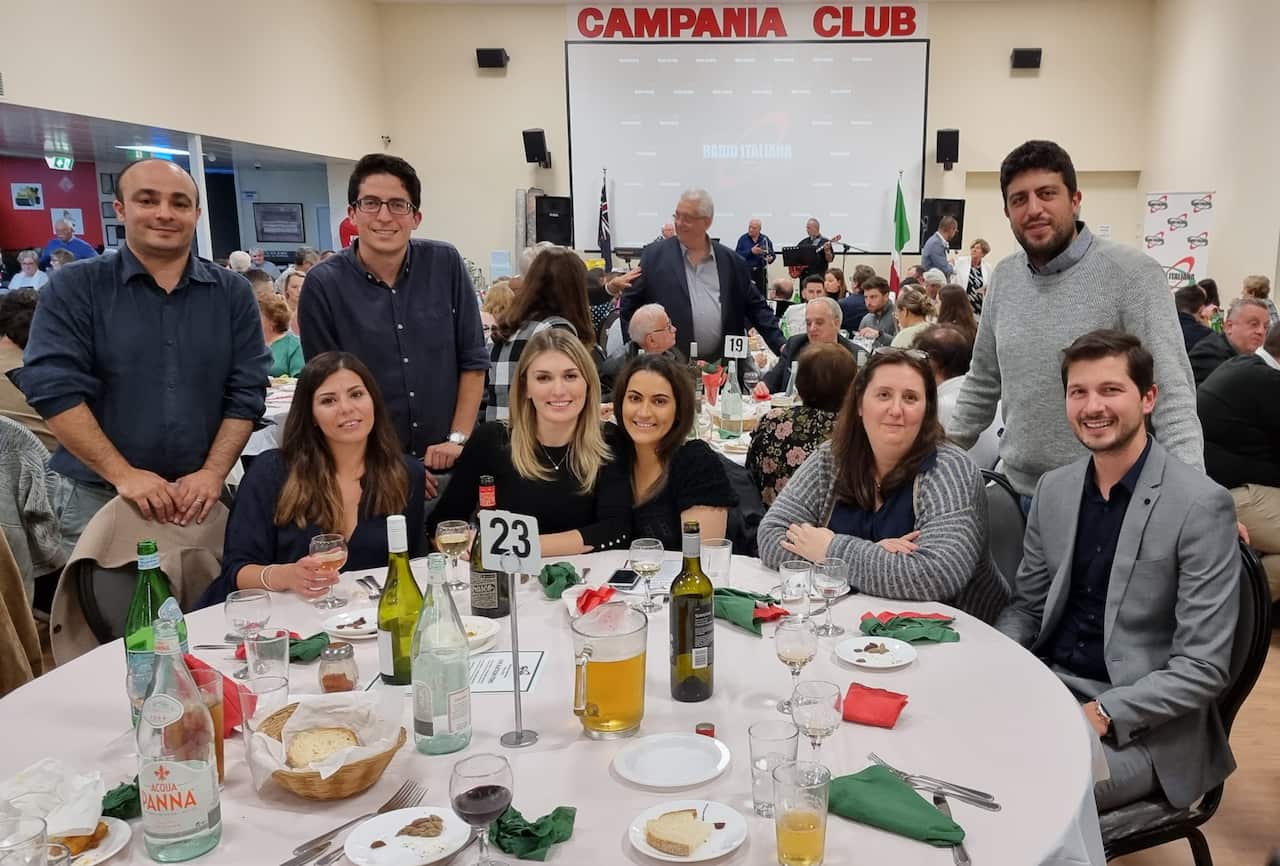 All therapists working at Salerno Physiotherapy having dinner together.