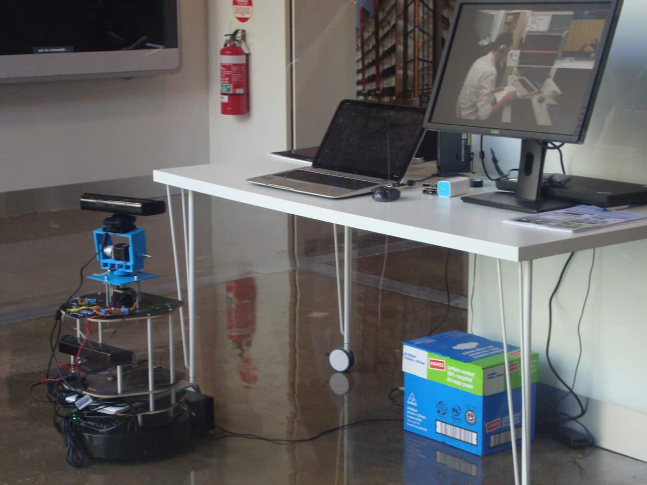 Robot and the demo set up at an external event