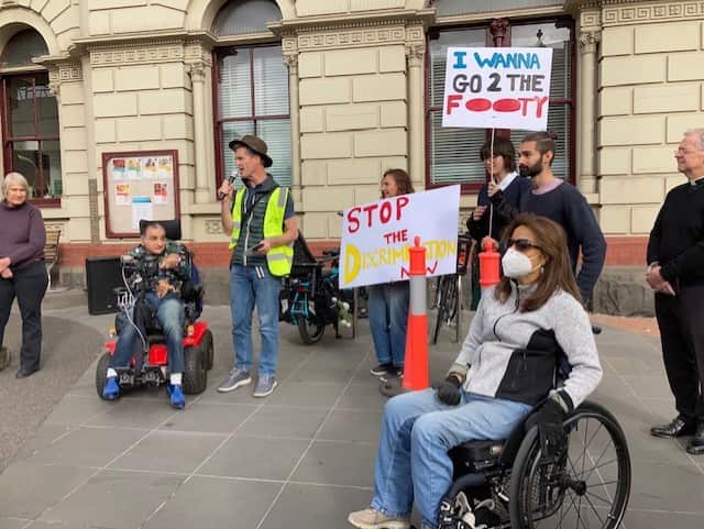 People protest in Melbourne for accessible public transport