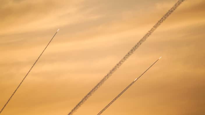 Rockets are launched from Gaza Strip to Israel, Sunday, May 5, 2019.