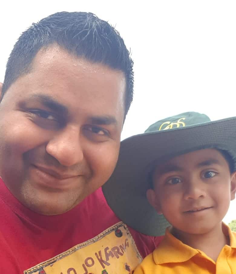 Rohit Gupta with his son