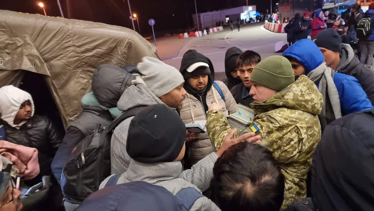 Ronak went to Poland-Ukraine border to help students clearing the immigration process.