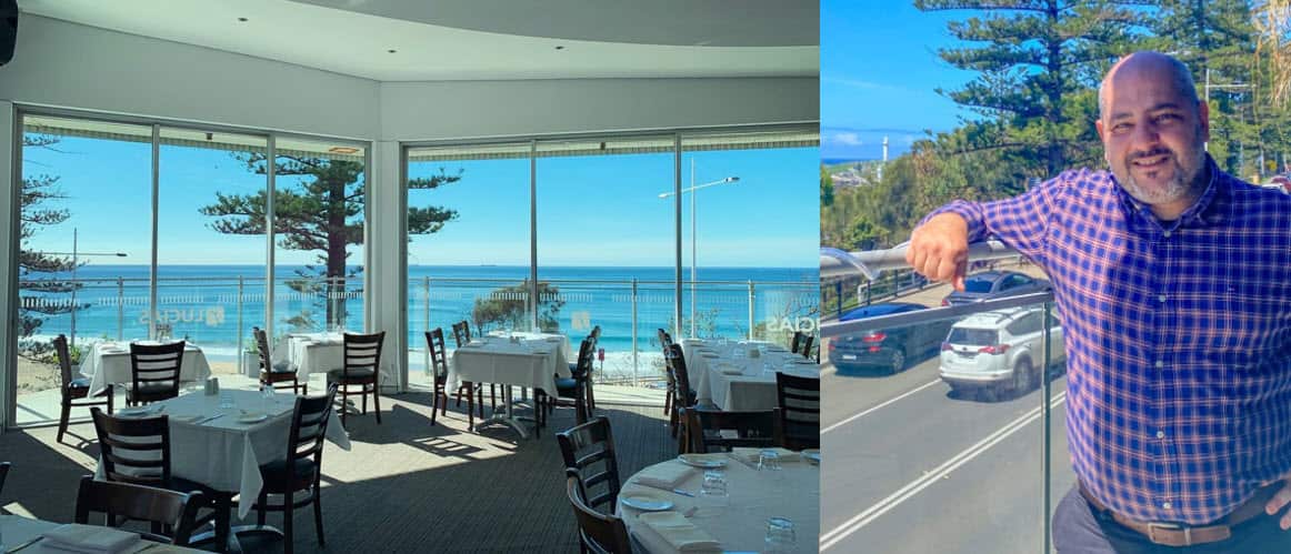 Un'immagine di Andrea Rubbo e del suo locale di Wollongong